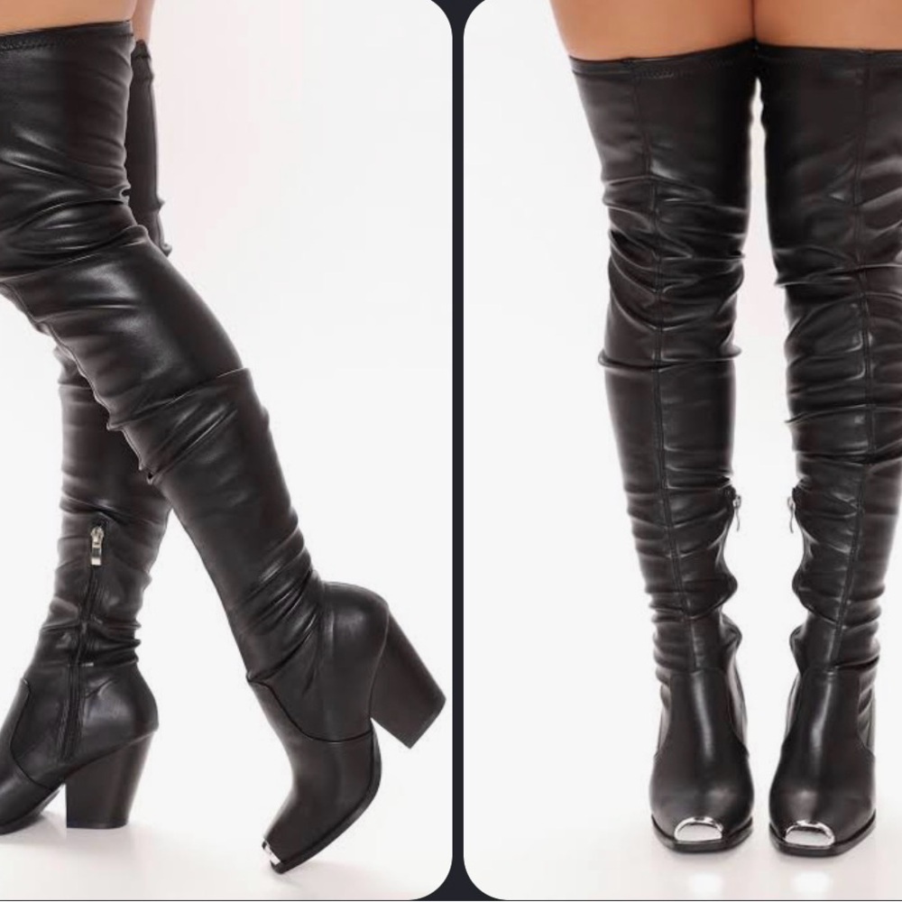Fashion Nova Black Over-the-Knee Boots
